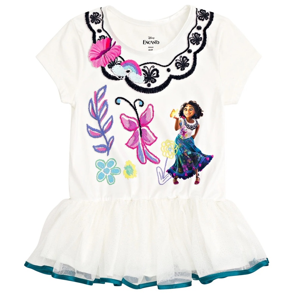 Disney Encanto White Tulle Shirt Size 6/6X